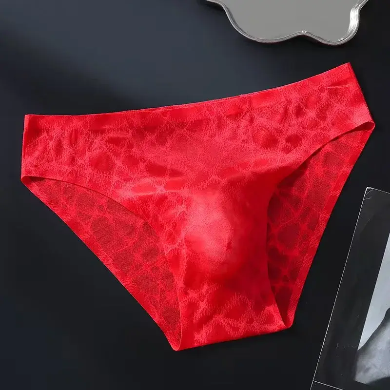 3PCS Sexy Mens Seamless Panties Ice Ultra Thin Sports Fitness Bulge Pouch briefs Male Panties Low Waist — image 5
