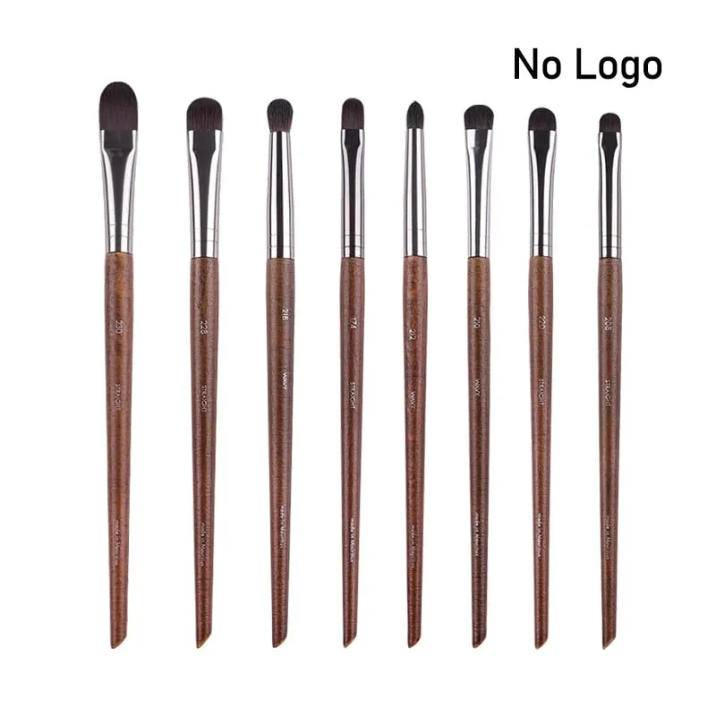 Natuurlijk hout Oogmake-up kwasten hele set Pro Crease Oogschaduw Make-up kit smudge highlighter wenkbrauw Lip wimperborstel praktisch