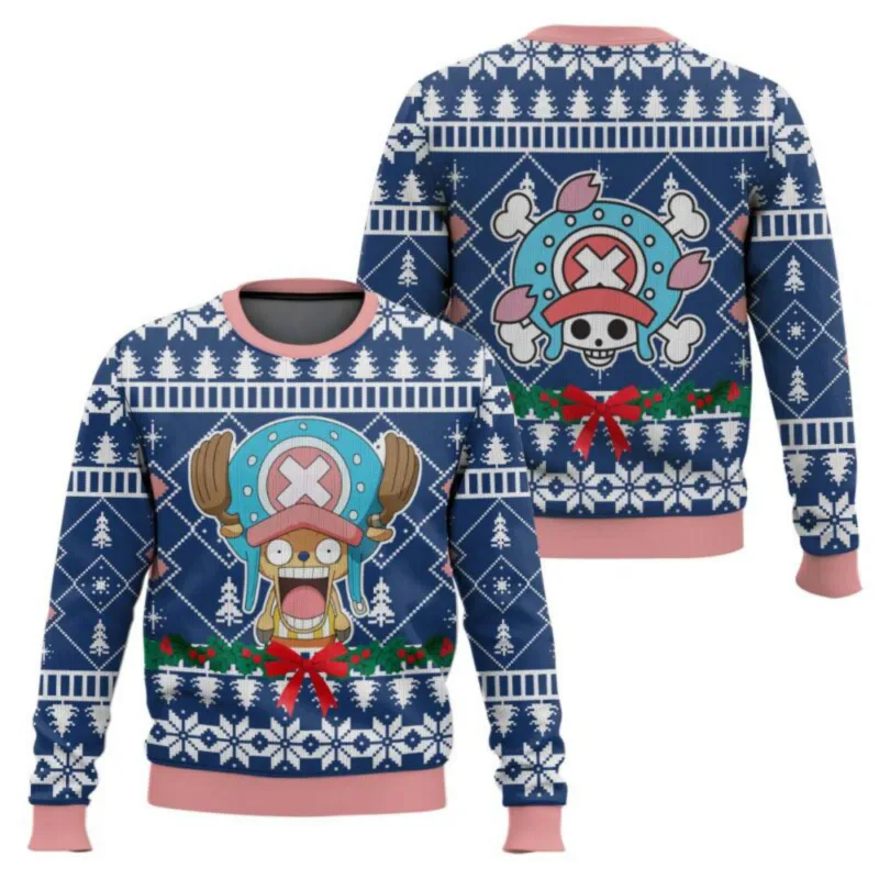 Fantasi gergaji mesin Natal Karnaval Sweter Uniseks Sweter Santa Klaus Sweter 3D Pakaian Premium Musim Gugur dan Musim Dingin
