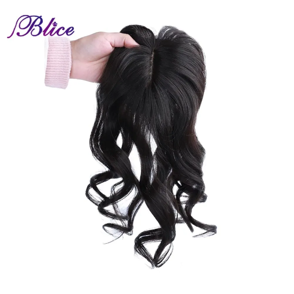 Blice Synthetic Clip-In Κλείσιμο με δαντέλα με κτυπήματα Μικτά σγουρά μαλλιά Extensions Κάλυμμα Λευκά μαλλιά Μέσο Μέρος Μαλλιά κομμάτια — image 6
