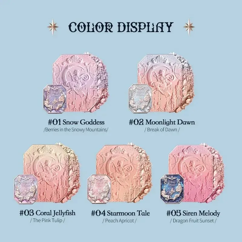 Flower Knows Makeup Full Set Moonlit Mermaid Eye Shadow Palette Matte Blush and Lipgloss Flowerknows Kit Τσάντα μακιγιάζ για γυναίκες