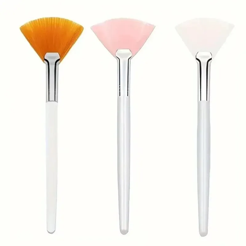 3/6/12pcs Practical Facial Brushes Fan Shape Brush Flat Head Face Mask Applicator Soft Portable Mask Brushes Cosmetic Tools
