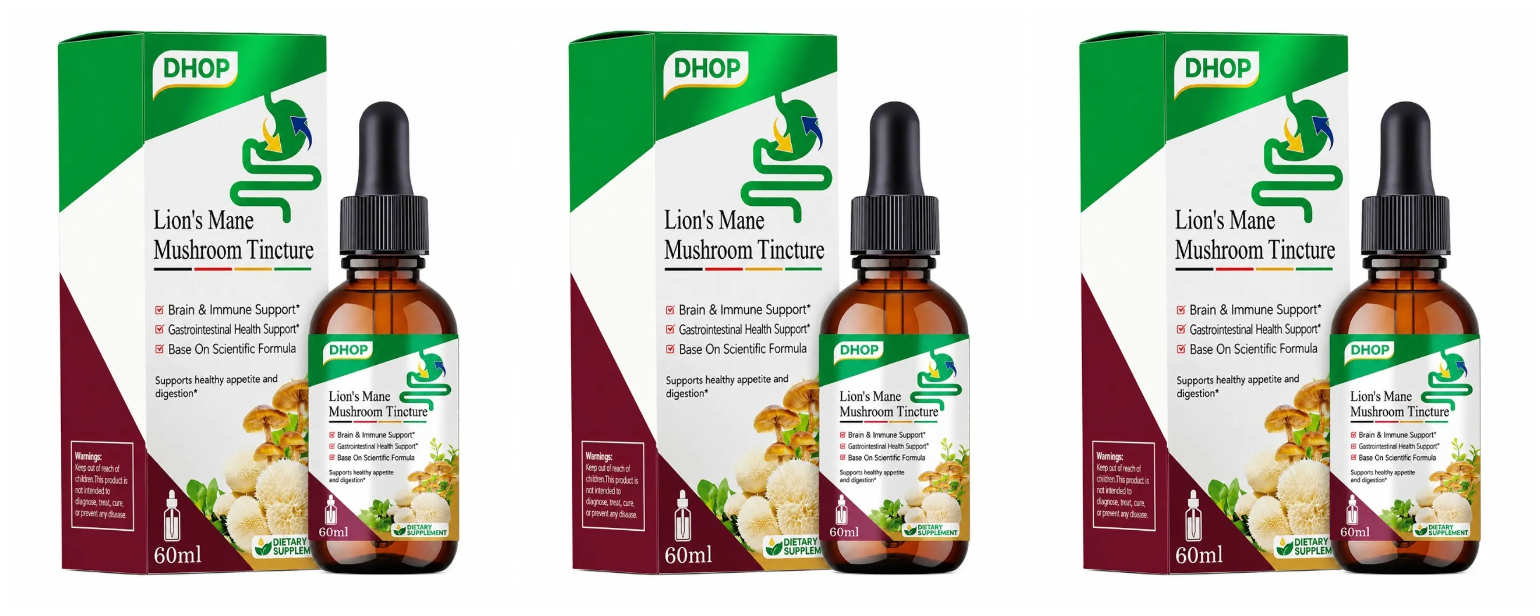 Lion's Mane Mushroom Extract Drops 60ml Hericium Erinaceus Supports Brain Immune Health Vegan Liquid Συμπλήρωμα για Ενήλικες