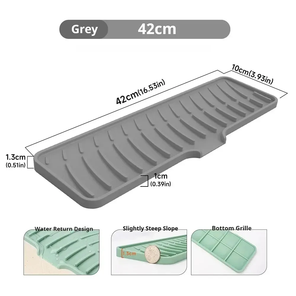 Βρύση κουζίνας Splash Pad σιλικόνης νεροχύτης Baucet Splash Guard Mat σφουγγάρι πάγκου αποστράγγισης Πάγκος προστασίας για συσκευές μπάνιου κουζίνας