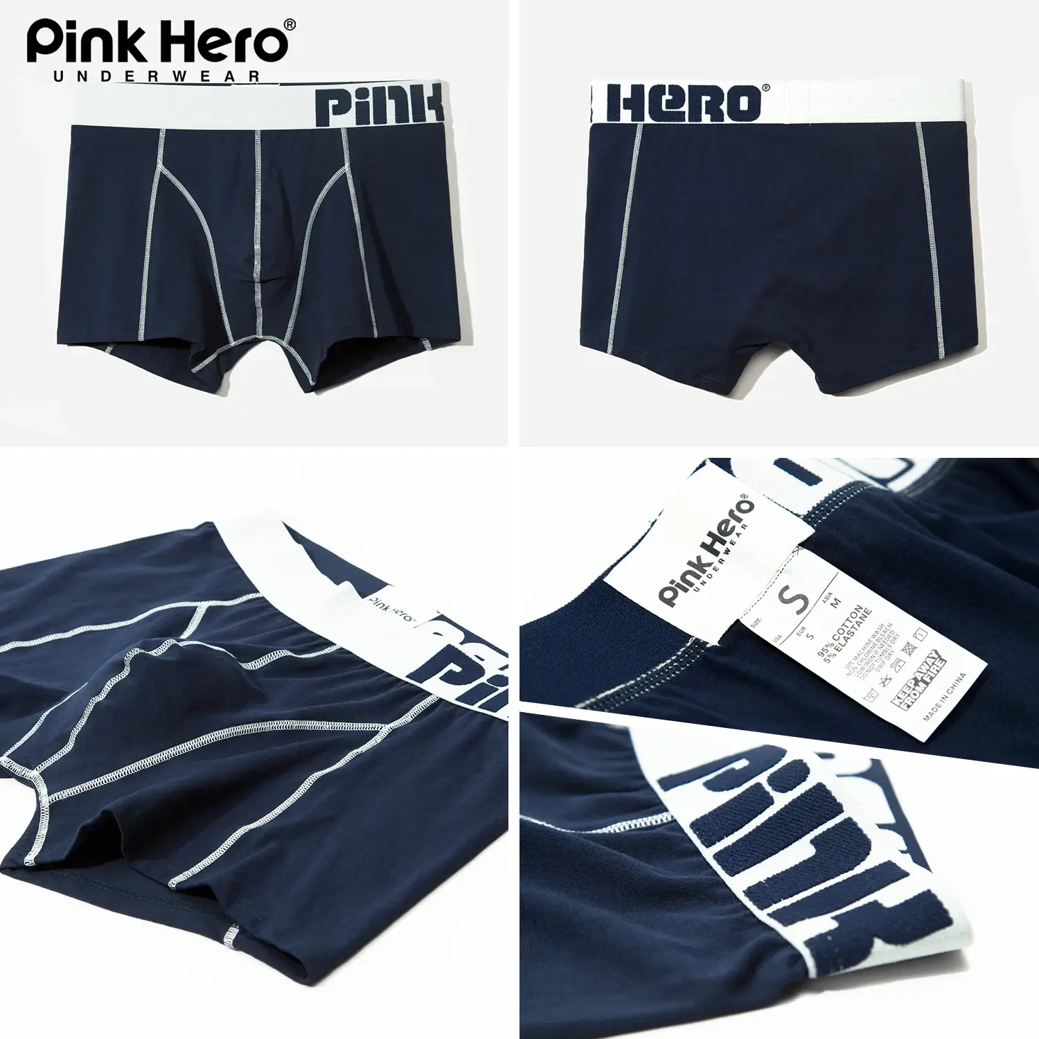 Celana Dalam Fashion PINKHERO 4-PACK untuk Pria, Homme Slip Nyaman dan Lembut Bergaya, Celana Dalam Boxer Pakaian Dalam Mewah Katun, Celana Dalam Pria