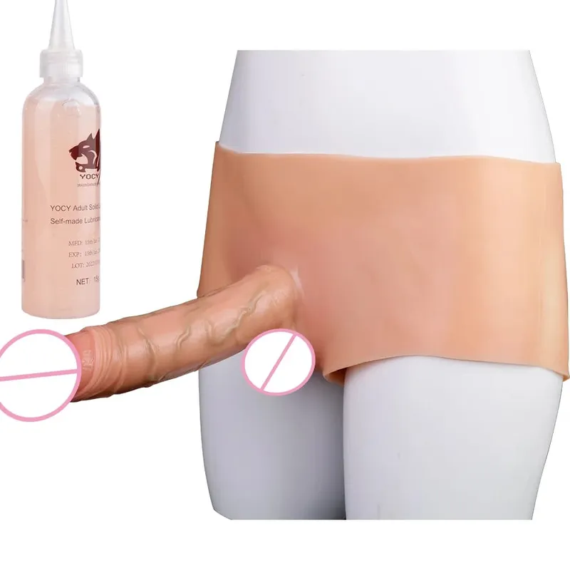 Silicone Strapon Lifelike Dildo Παντελόνι Φορητό συμπαγές μεγάλο πέος σεξ παιχνίδια για γυναίκες Λεσβίες Σεξ Ζευγάρι — image 13