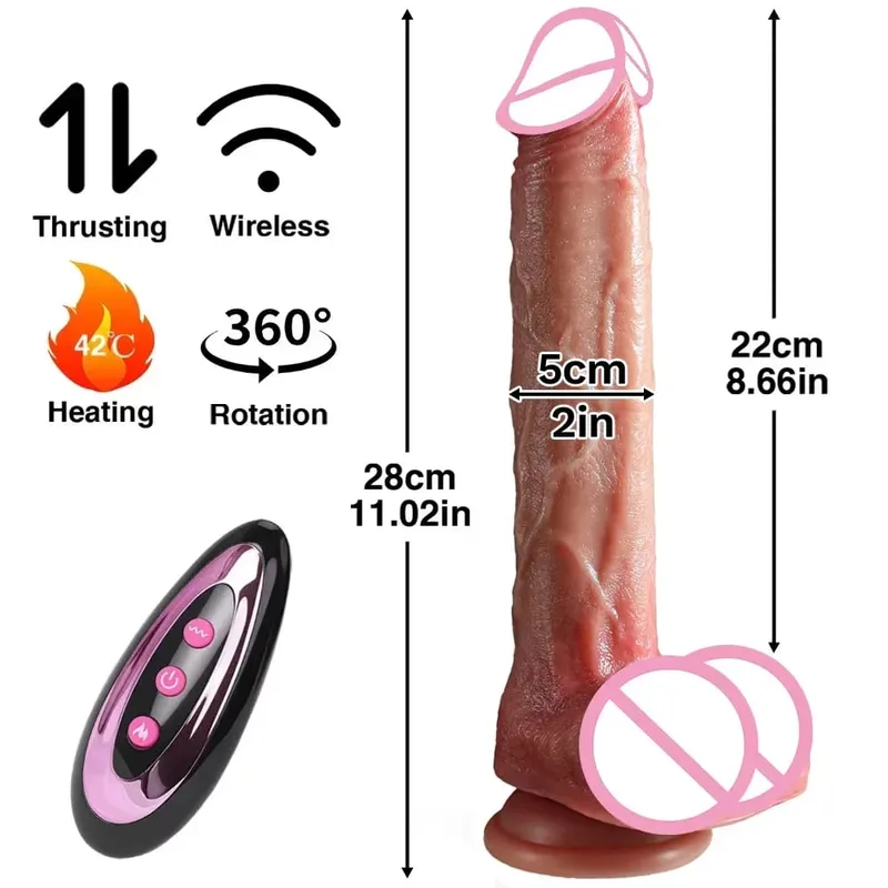 Realistic Dildo Vibrator Thrust Penis Tongue Licking Clitoris Double Penetration Anal Sex Machine Quick Orgasm For Women Sex Toy
