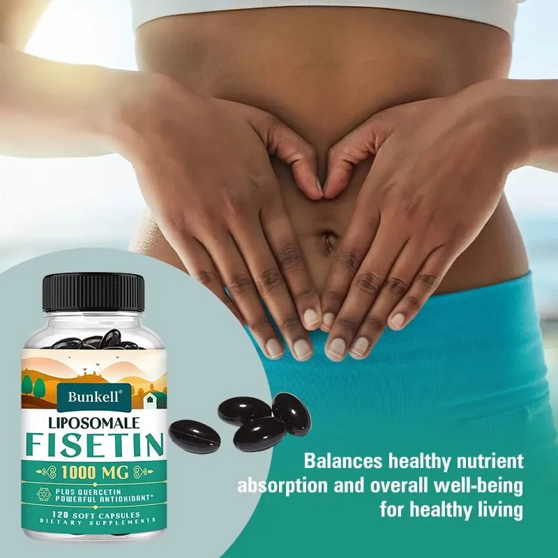 Liposomal Fisetin with Quercetin - High Potency 1000 Mg Combination Antioxidant Supplement for Optimal Health