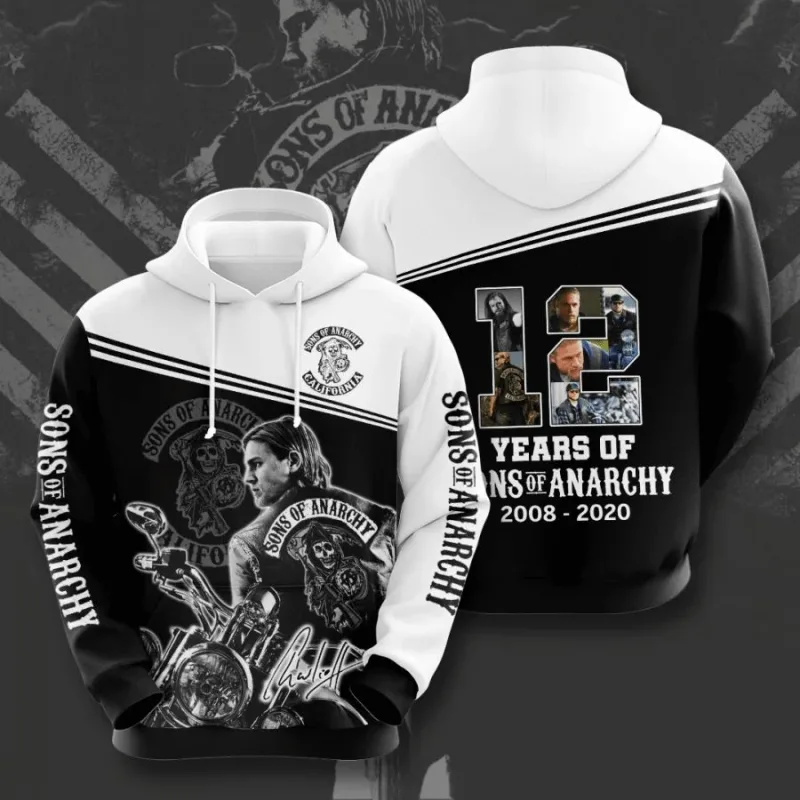 Ανδρικό Street Style 3D Φούτερ Sons of Anarchy Φούτερ Φούτερ φθινοπώρου/χειμώνα Unisex Loose casual αθλητικές φόρμες εξωτερικού χώρου Y2k πουλόβερ — image 3