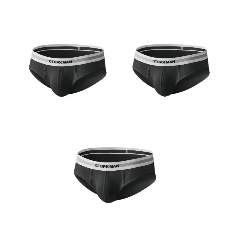 3Pack Summer Single Layer Mens Underwear Low Rise Briefs for Men Elastic Comfort Fit Underpanties Ropa Interior Hombre