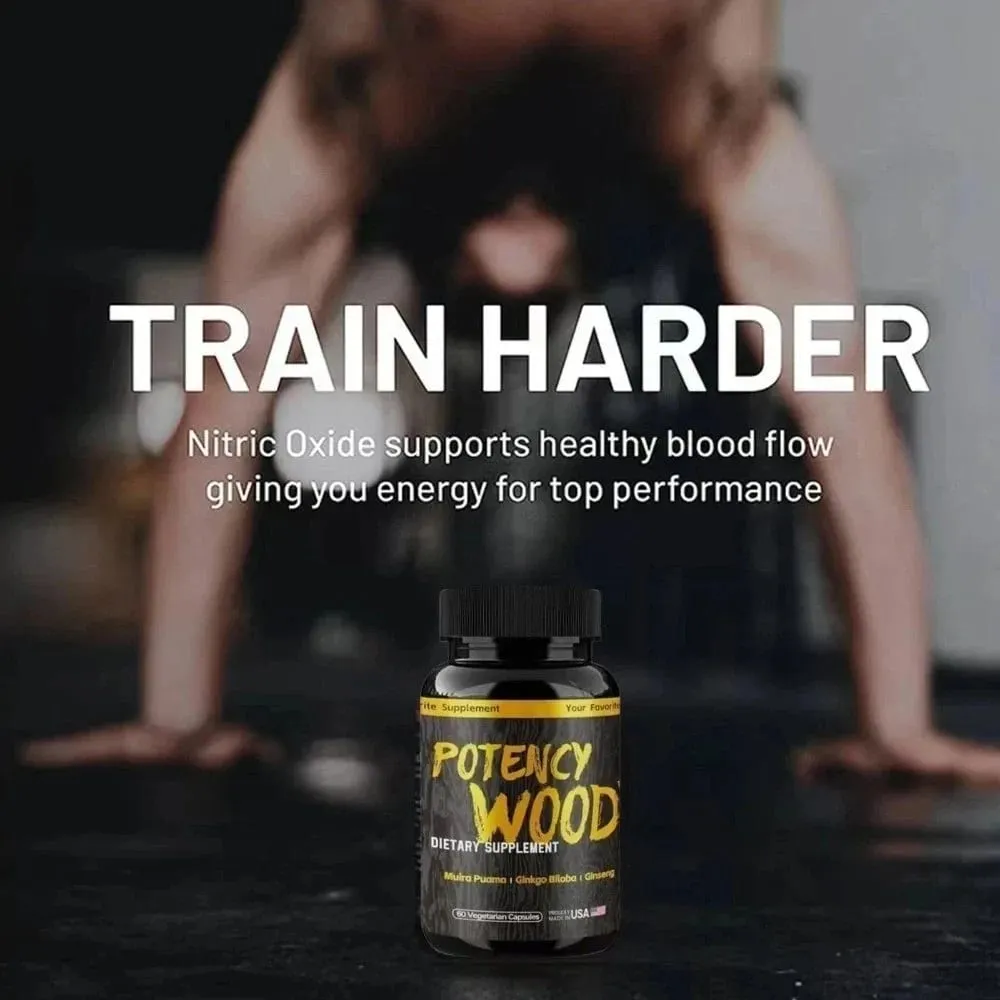 Potency Wood Herbal Supplements with Ginseng Ashwagandha 60 Capsules Adaptogen Energy Stamina Immune Αντιοξειδωτικά Υγεία του εντέρου