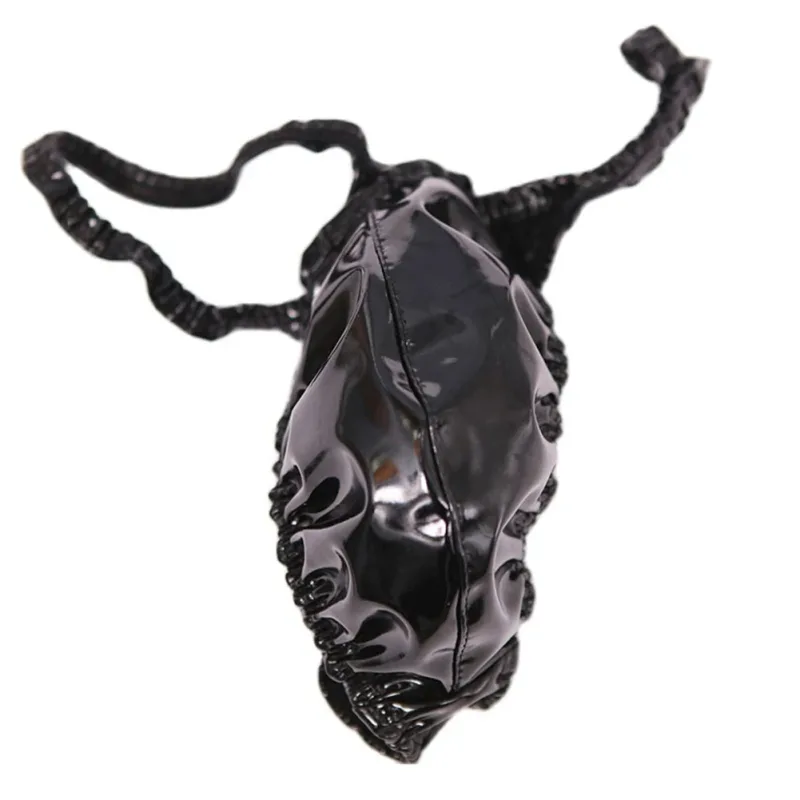 Sexy Men PVC Shiny U Convex Pouch Briefs Low-Rise G-string Latex Oil Gloosy Sexy Thong Carapace U Bulge Underwear — image 10