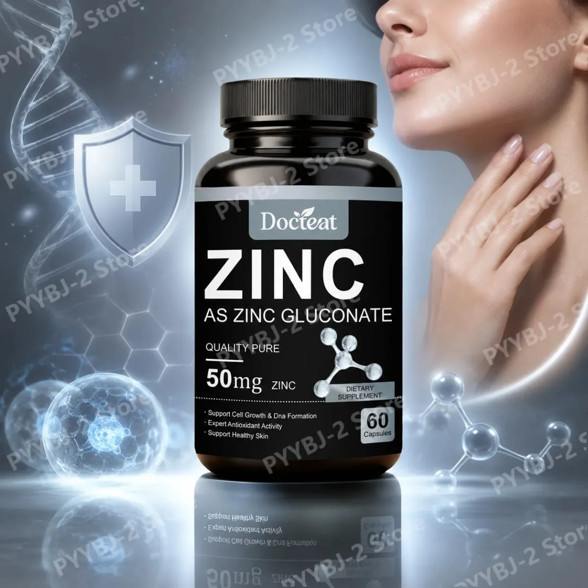Cink-glükonát kapszula 60 darab 50 mg cink adagonként Immunrendszer támogatása Sejtegészségügyi Napi Cink Táplálkozás