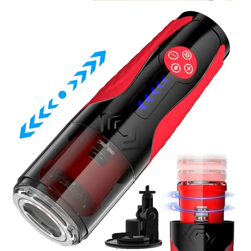 Automatic Male Masturbator Telescopic Rotation Masturbation with Suction Cup for Men Simulation Blowjob Piston Sex Toy for Men