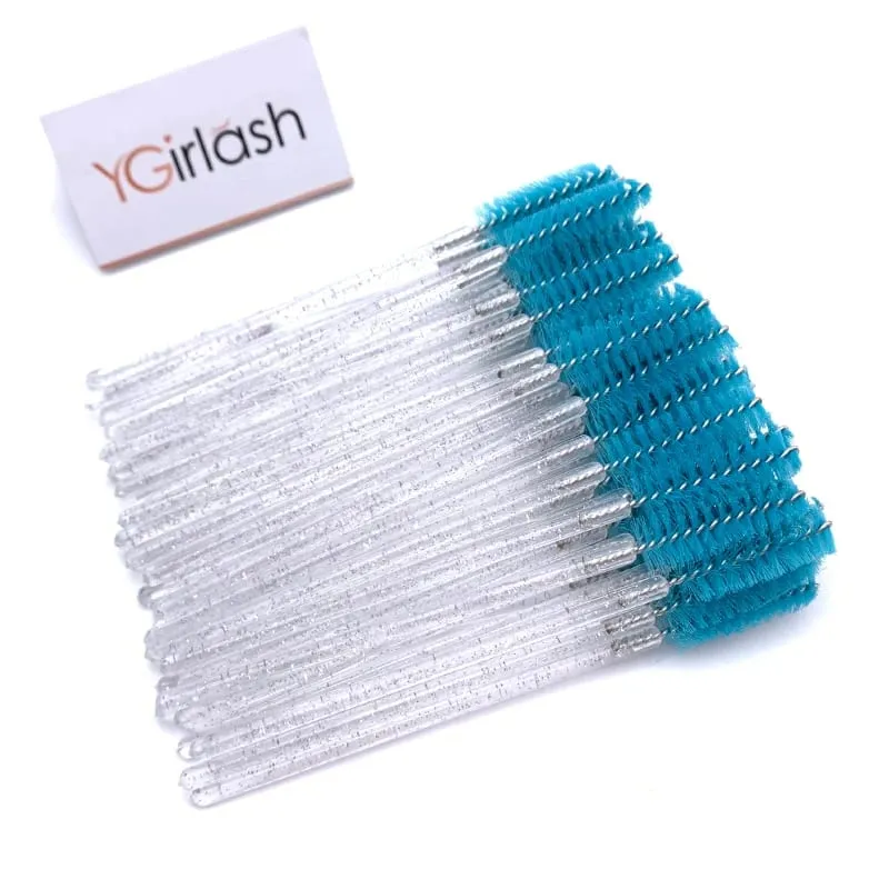 YGirlash 50Pcs Lash Swans Crystal Eyelash Applicator Μίας χρήσης Διαμαντένια λαβή Nylon Mascara Wands Brush Cosmetic Tools — image 25