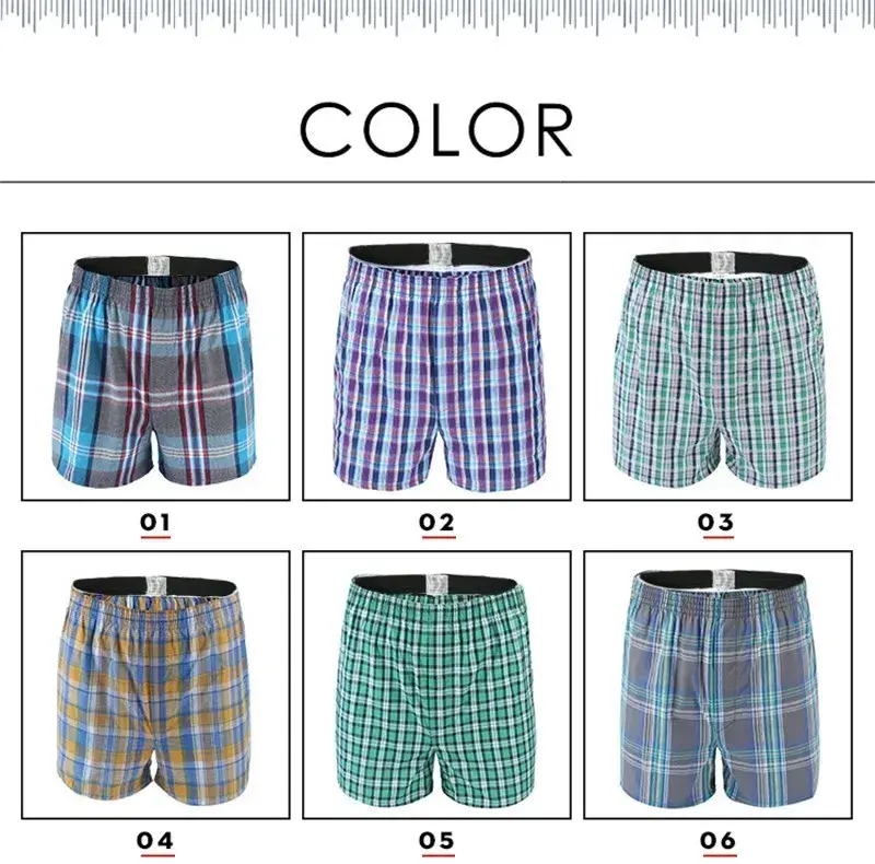 3/5/10Pcs/lot Boxer Men Underwear Cotton Man Short Breathable Plaid Flexible Shorts Boxer Male Underpants Plus Size BoxerShorts — image 8