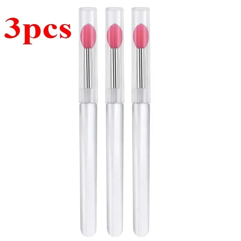 3/5/10 Chiếc Di Động Silicone Cọ Môi Có Nắp Mềm Mại Đa Năng Son Dưỡng Môi Applicator Son Môi Lipgloss Cọ Trang Điểm