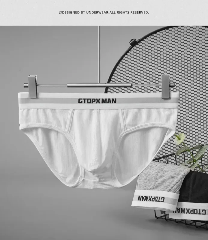 3Pack Summer Single Layer Mens Underwear Low Rise Briefs for Men Elastic Comfort Fit Underpanties Ropa Interior Hombre