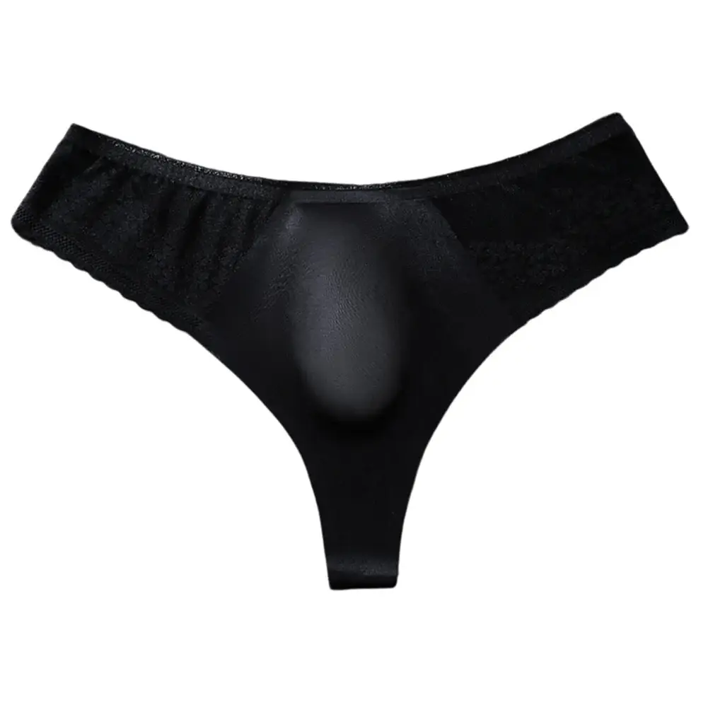Breathable Men's Lace G-String Underwear Featuring Thin Seamless Ice Silk Fabric with 3D Bulge Pouch and Solid Color Design — image 17