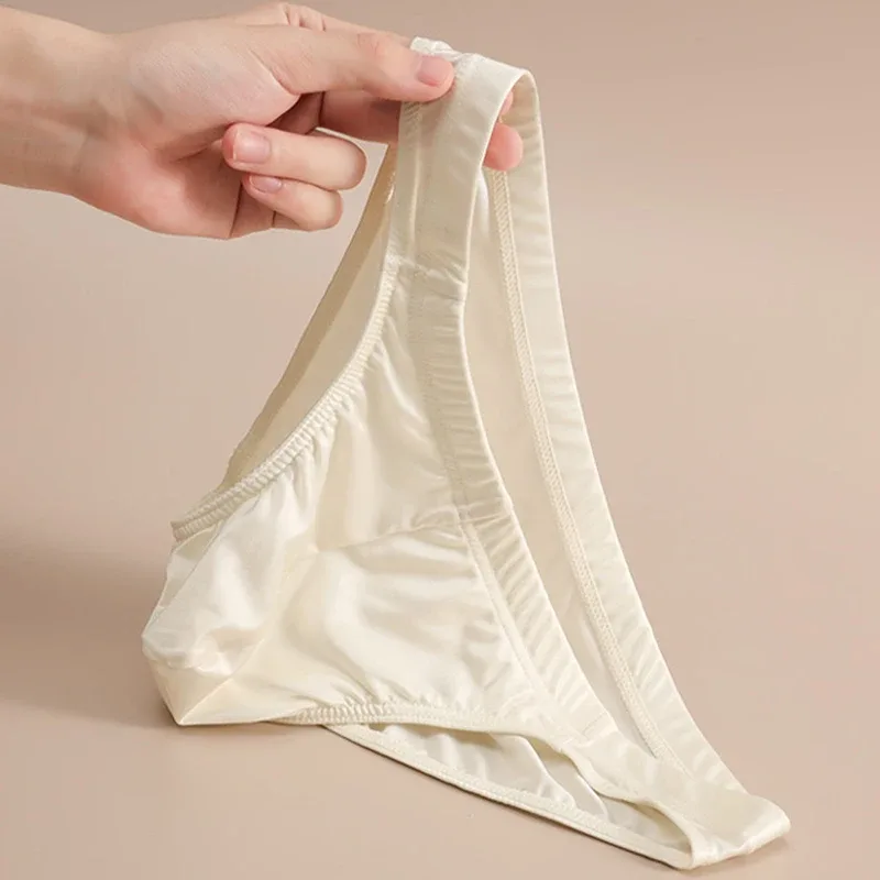 Luxury Satin-like Men Underwear Ice Silk Thin Smooth Briefs Sexy Breathable Underpants U Bulge Pouch Quick Drying Panties Cuecas — image 6