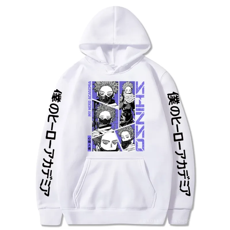 Sudaderas con capucha de My Hero Academia para hombre y mujer, suéter con estampado de Shinso Hitoshi, sudaderas con cuello redondo de estilo de dibujos animados Harajuku, Sudadera con capucha de calle para hombre y mujer — image 7