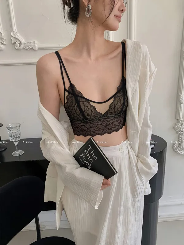 Sexy Lace Bralette No Underwire | Γαλλικό Triangle Cup σουτιέν | Καλοκαιρινό λεπτό αναπνεύσιμο για γυναίκες | Εσώρουχα αδυνατίσματος με λουράκια στην πλάτη