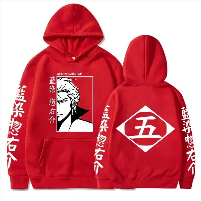 Japón Anime Bleach Aizen Sosuke Manga Cosplay sudaderas con capucha jerseys Tops hombre mujer Ropa de Manga larga sudaderas con capucha de dibujos animados sudadera