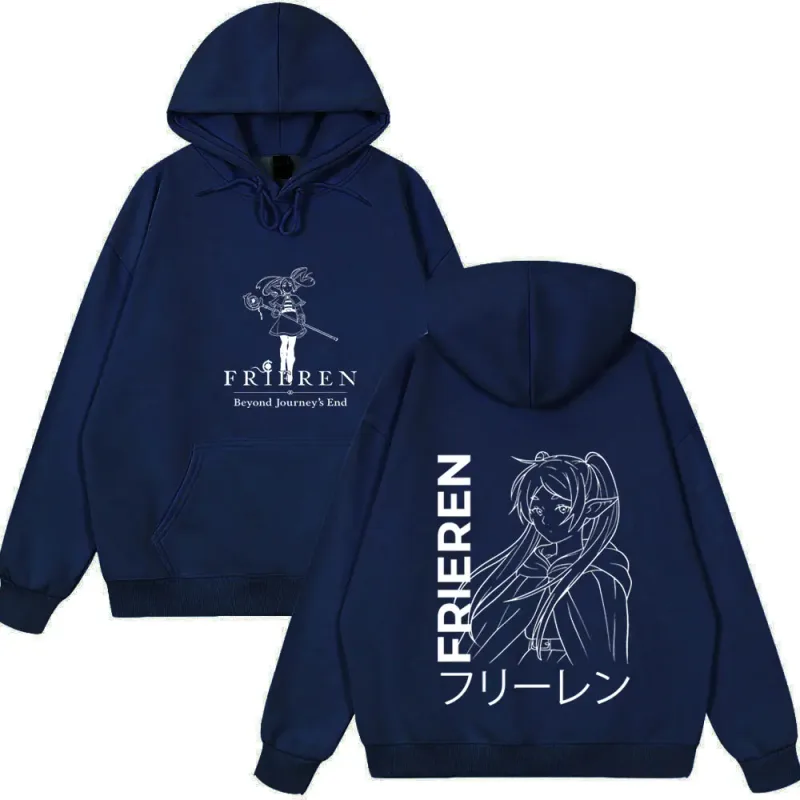 Anime Frieren: au-delà de la fin du voyage sweat à capuche pour hommes femmes vêtements mode Harajuku hauts Style de Couple porte des vêtements polaires d'hiver — image 5