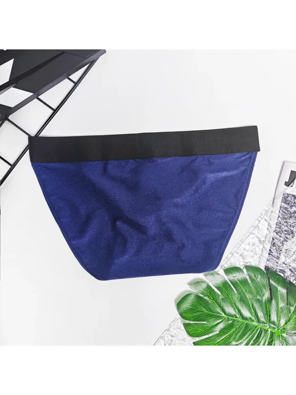 Men's Solid-Color Low-Waist Triangle Underwear Breathable Sexy Bottom Pants Trendy 1-Piece Set Mature Style Promotional Price — image 30