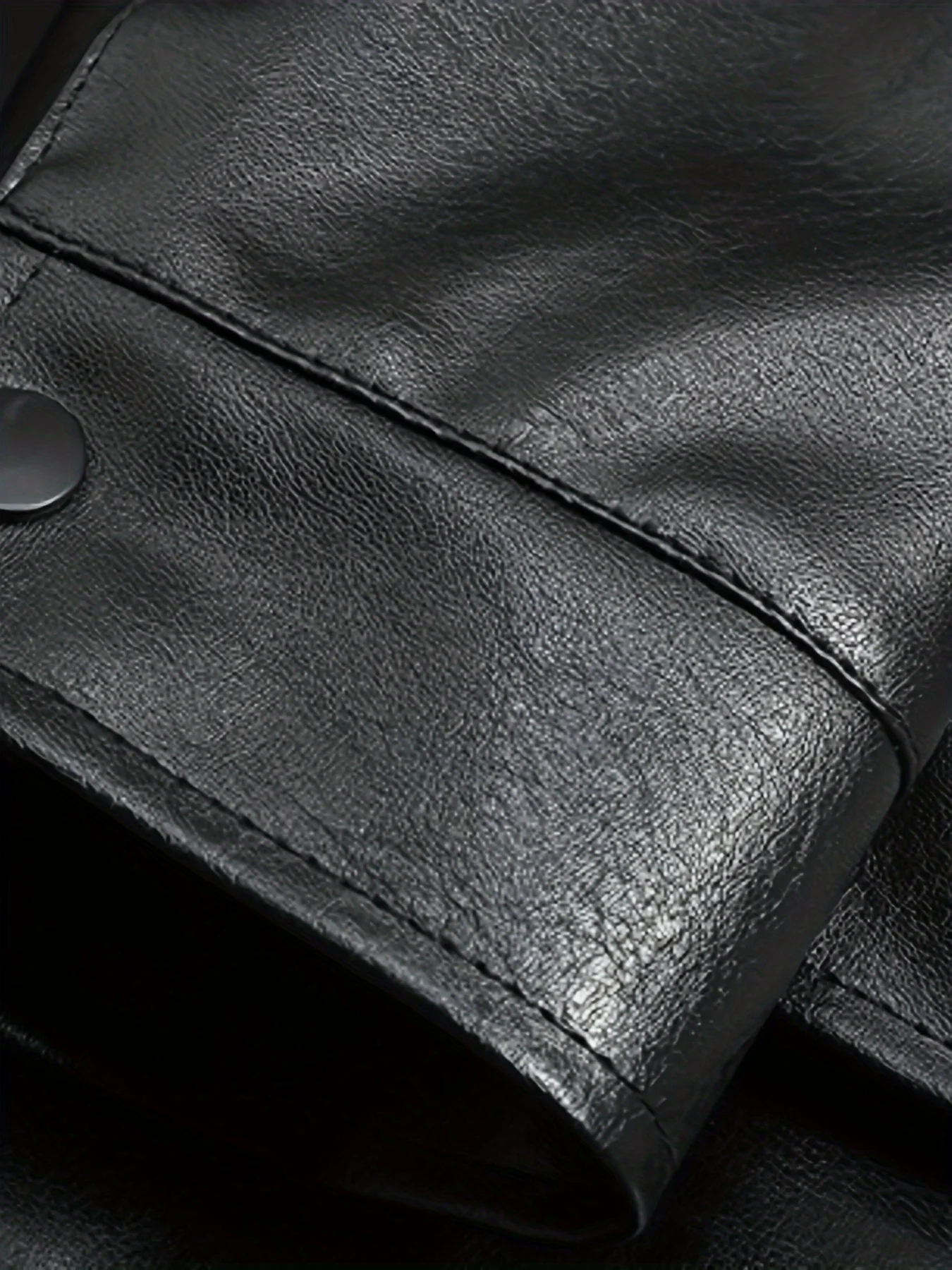 Men's Autumn and Winter Black Gold Graphene Lined Camel Hair Warm Fur Collar Pu Leather Jacket