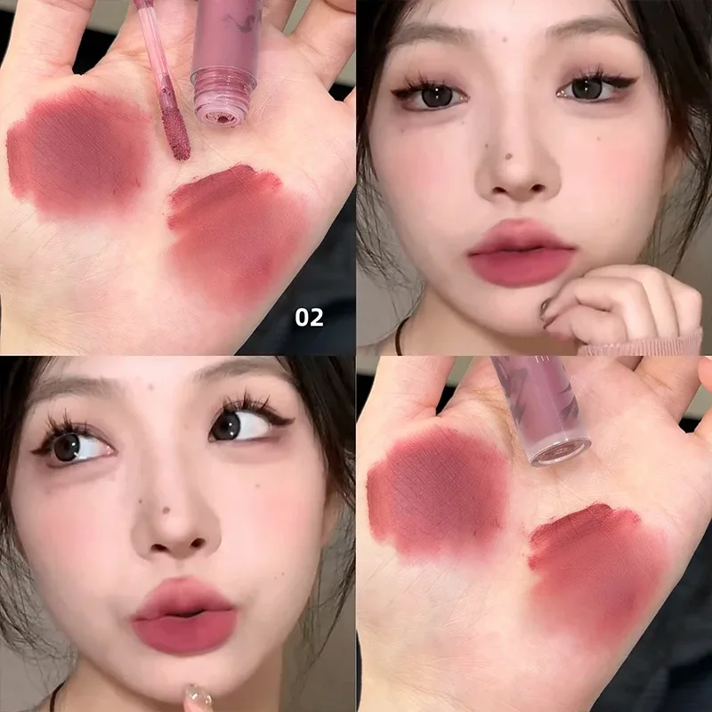 Punk Dark Brown Lip Mud Nude Matte Orange Brown Lip Gloss Raspberry Red Liquid Lipstick Waterproof Non Stick Cup Lip Tint Makeup — image 10