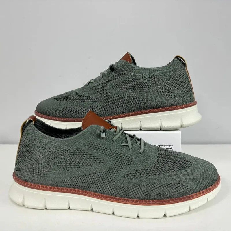 Men Knit Mesh Casual Sneakers Lightweight Lace Up Walking Shoes Flexible Non Slip Soft Breathable Big Size Male Outdoor Footwear — image 10