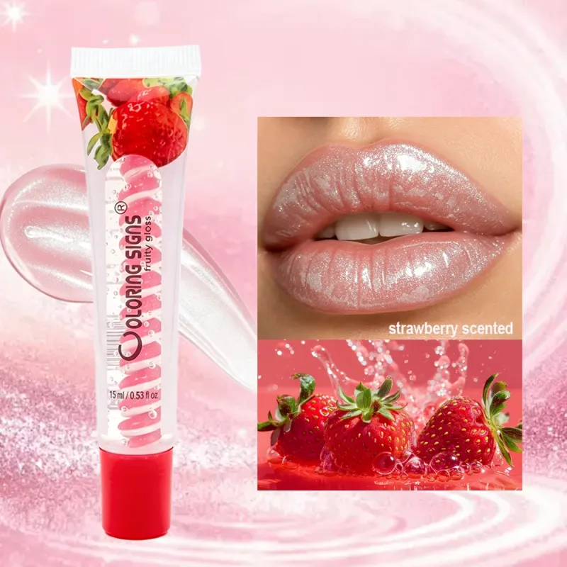 Fruity Lip Gloss Strawberry Blueberry Shiny Lip Oil Ενυδατικό Λάδι χειλιών Plumping Shimmer Lip Makeup Ενυδατικό κραγιόν για κορίτσια — image 4