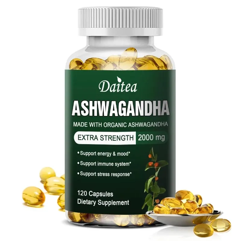 Daitea Organic Ashwagandha Extract Capsules 2000mg for Mood Sleep Energy Support - Antioxidant Supplement — image 9
