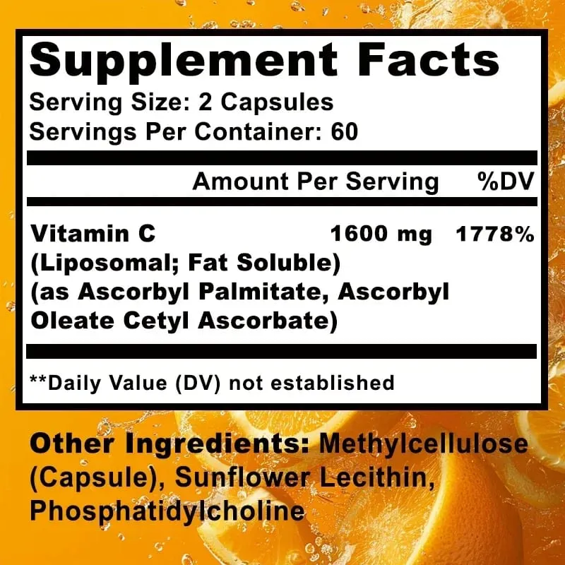 Liposomal Vitamin C - Immune Support Promotes Collagen Production Promote Fat dissolving Antioxidant