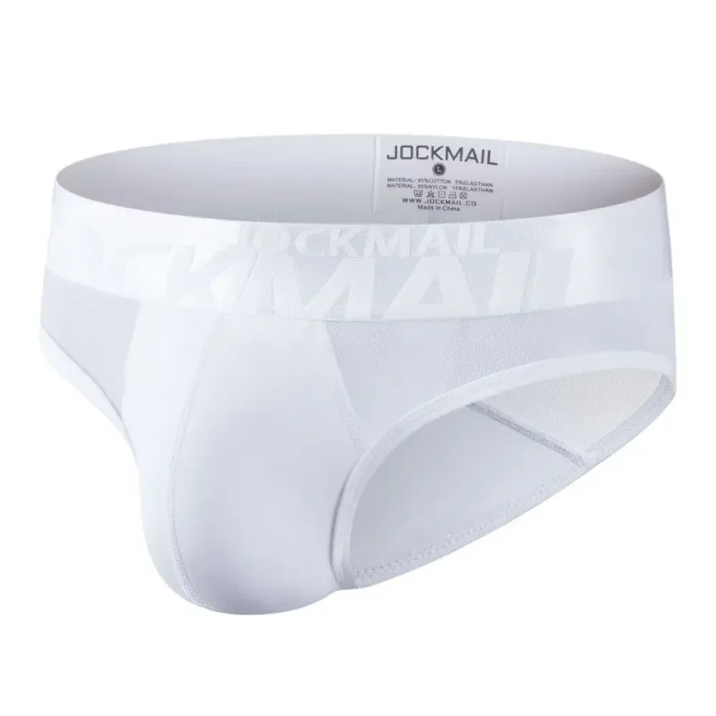 Jockmail กางเกงในชายเซ็กซี่ชุดชั้นในชายผ้าฝ้าย Low Rise Underpant เส้นด้ายสุทธิลูกไม้, Breathable ฤดูร้อนกางเกงขาสั้น calzoncillos hombre slip