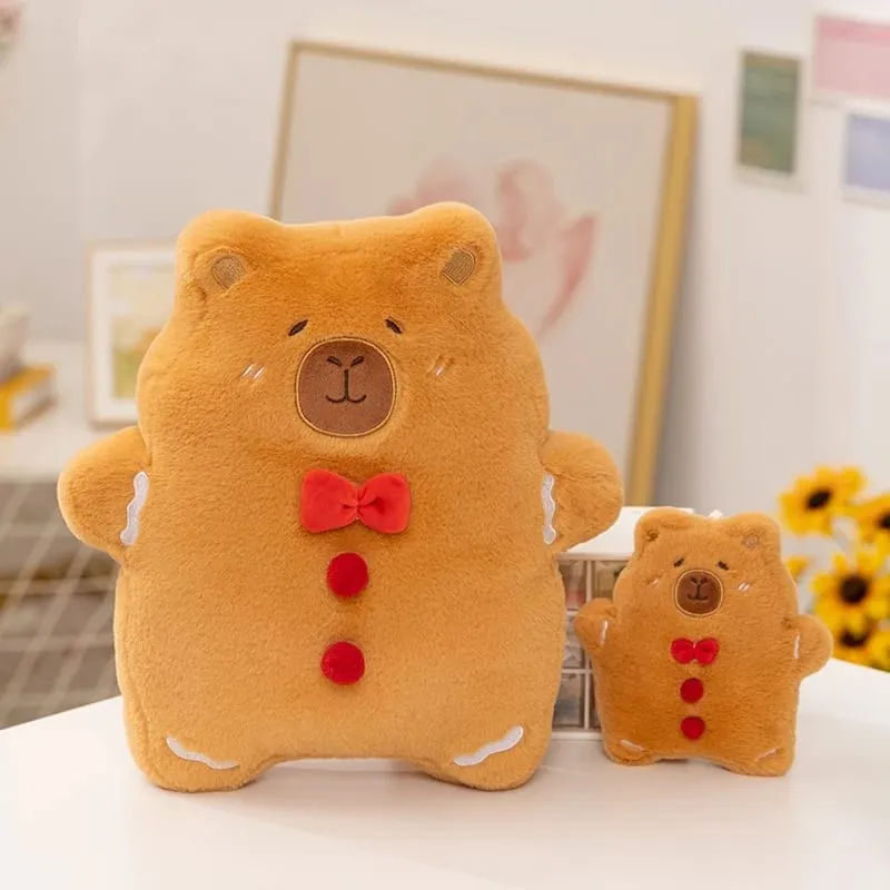 Christmas Pillow Capybara Gingerbread Soft Plush Toy Decoration Funny XMas Plushie High Quality Christmas Birthday Gift Decor
