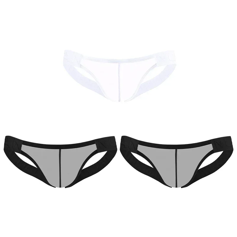 Trendy Men's Thong Comfortable Passionate Fitness Underwear Show Buttocks Personality Transparent Men Summer Triangle Brief — image 24