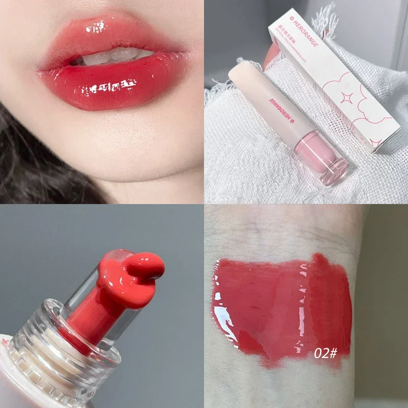 Jelly Lip Gloss Tahan Lama Cermin Air Lip Glaze Berwarna Pelembab Lipstik Kristal Mengkilap Warna Bibir Korea Perawatan Bibir Makeup