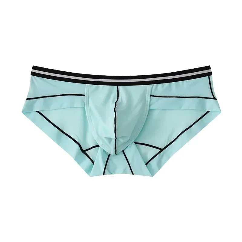 Ice Silk Briefs Seamless Panties Men Bulge Pouch Underwear Male Breathable Underpants Man Sexy U Convex Pouch Bikini Lingerie — image 22