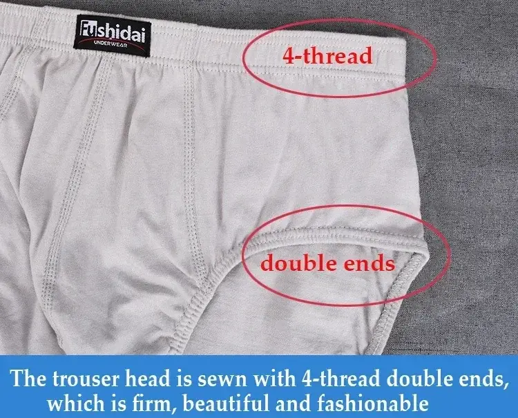 6XL 8XL Big Men Underwear Cotton Anti Chafe Boxer Briefs No Ride Up Wide Waistband Underpants for Plus Size Heavy Men — image 4