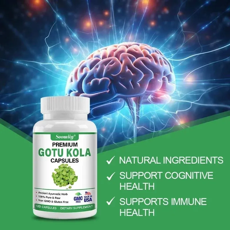 Premium Centella Asiatica Capsules - Brain Supplement - Brain & Nervous System Calm Mental Clarity Improve Skin