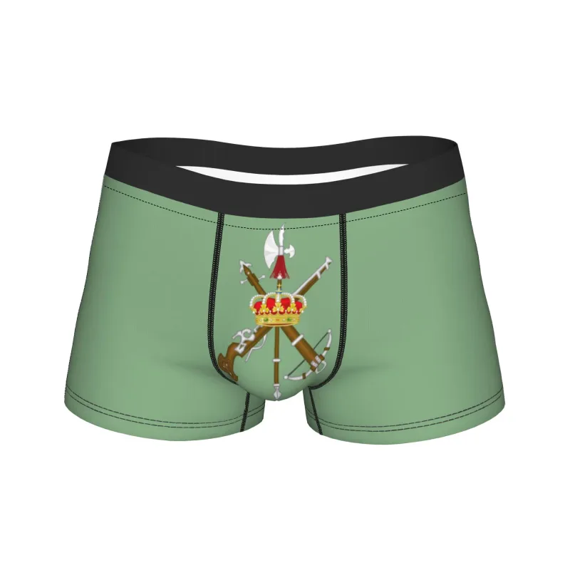 Flag of Spain Plus Emblem Civil Guard Men's Underwear Spanish Boxer Briefs Shorts Panties Funny Soft Underpants for Male S-XXL