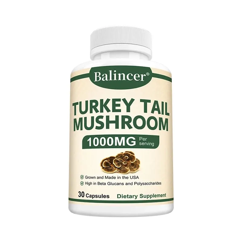 Turkey tail mushroom supplement capsules enhance immunity intestinal immune health metabolism
