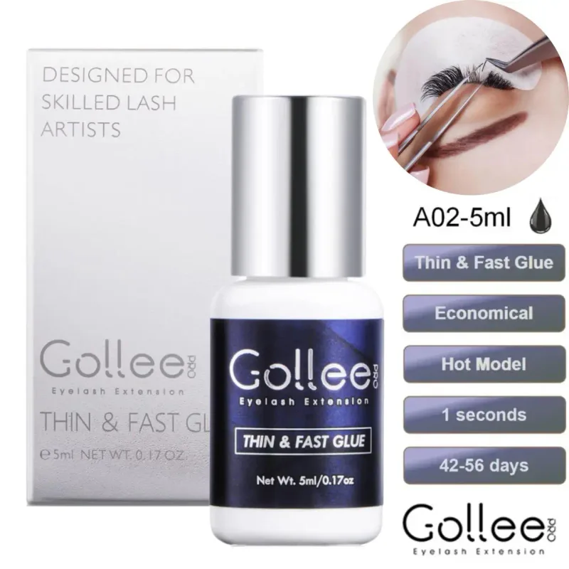 Gollee Fast Drying Eyelash Glue 0.5S 1S 2S 3S Unscented Lash Glue Low Ood Lashes Extension Adhesive for Professional Supplie — image 4