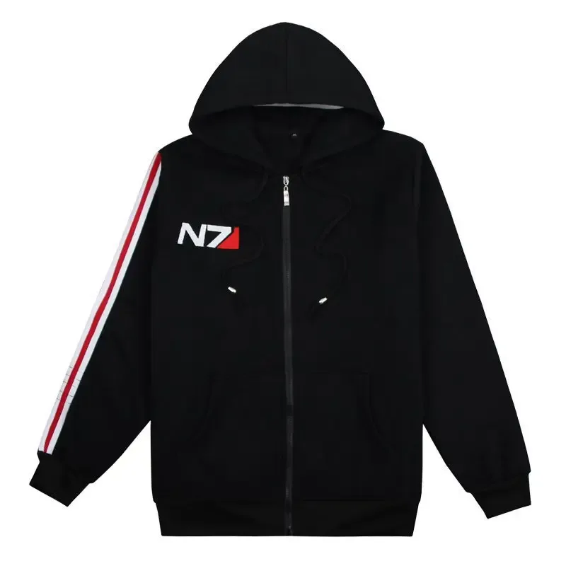 Spiel Mass Effect N7 Hoodie Unisex Sweatshirt Jacke bestickt Reißverschluss Hoodies Männer Frauen Mantel N7 T-Shirt Streetwear — image 5