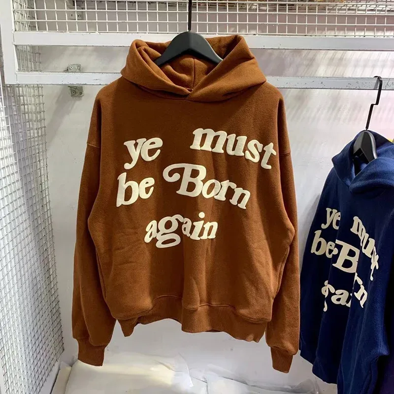 23FW Classic Foam Logo Ye Must Be Born Again קפוצ'ון גברים נשים באיכות הטובה ביותר אוברסייז Kanye West CPFM.XYZ Sweatshirts Multicolor — image 14