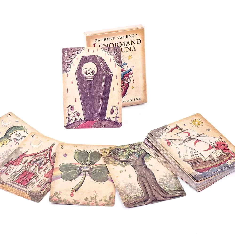 36 יחידות Lenormand Della Luna קלפי שולחן טארוט של משחקי קבוצה למסיבות סט אורקל ודיבינציה 7.3*10.2 ס"מ