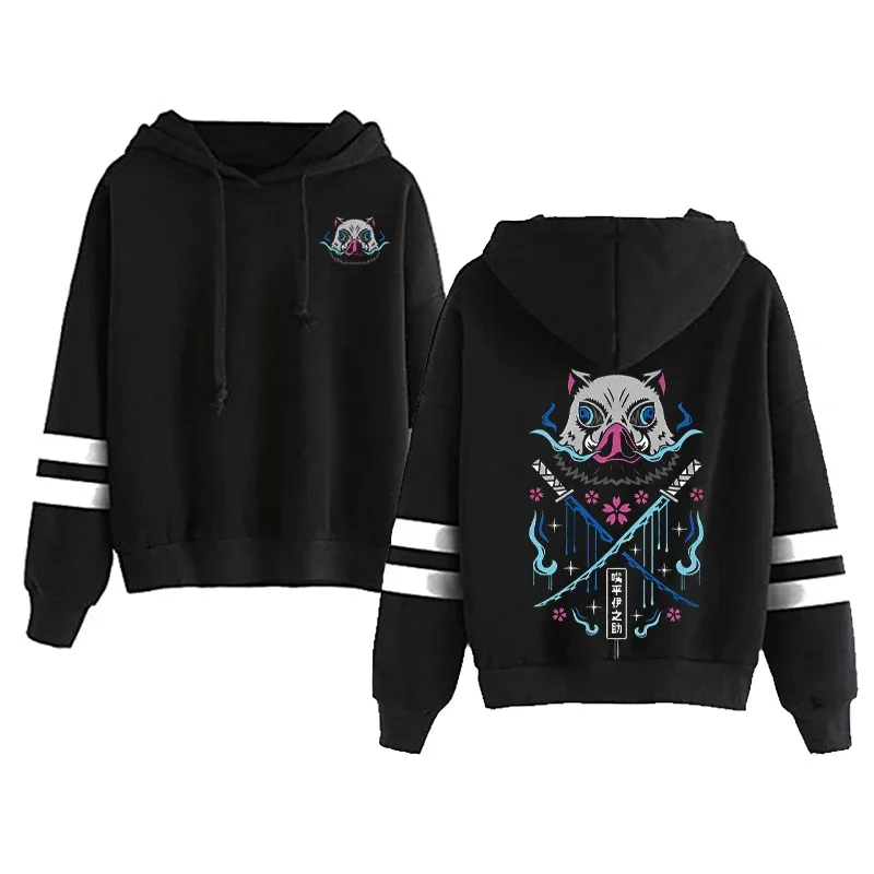 Inosuke Anime Hoodies Herr Dam Kimetsu no Yaiba Kawaii Manga Sweatshirts Gothic Harajuku Hood Pullover Casual Streetwear