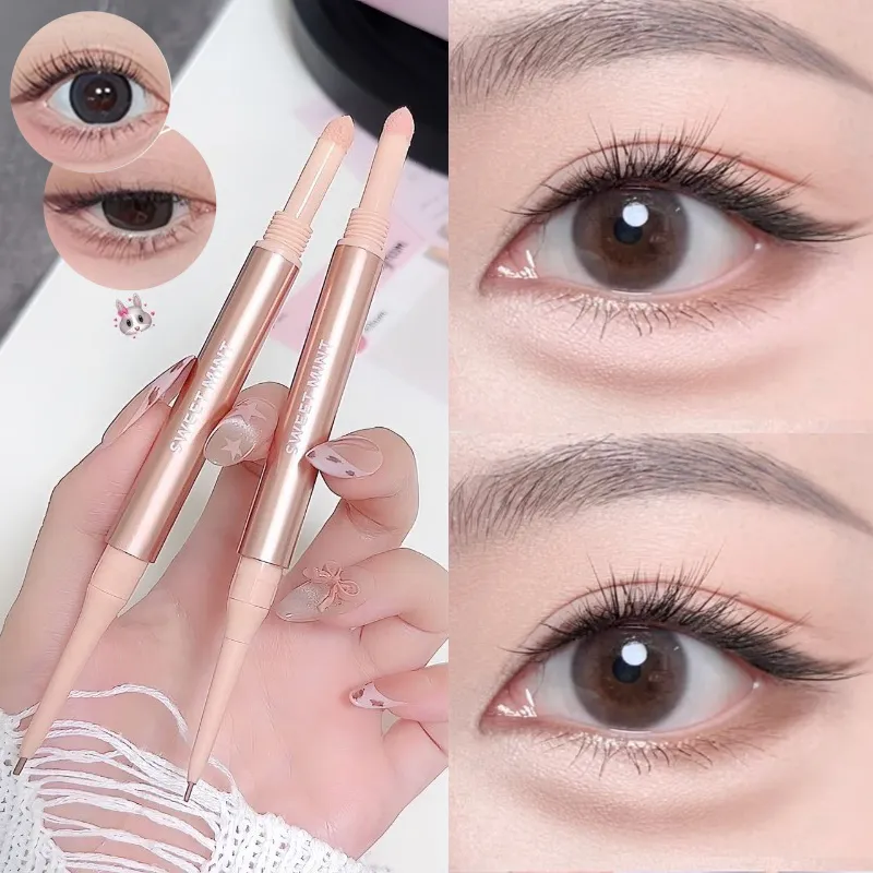 Double Headed Brightening Aegyo Sal Pen Waterproof Liing Silkworm Eyeliner Stick Highlighter Matte Shadow Pen Contour Μακιγιάζ ματιών — image 2